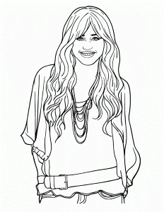 Hannah Montana Posing For Pictures Coloring Pages - Figure