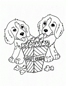 Puppies Play Outside Coloring Page | Kids Coloring Page