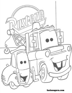 and tow mater coloring pages car printable for kids