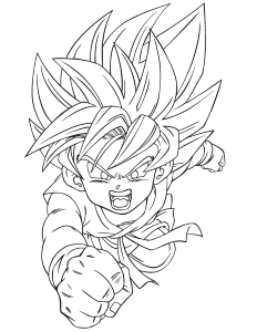 Dragon Ball Z Goku Ssj Coloring Page Free Printable Coloring Pages