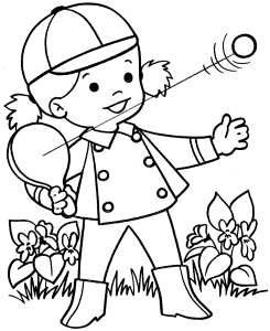 Spring Sports Coloring Page 2 - Spring Coloring Sheets 2: Bluebonkers