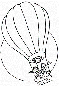 hot air baloon A4 Colouring Pages (page 2)