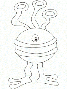 Alien with on eye coloring pages | Download Free Alien with on eye