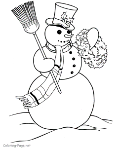 Christmas coloring book page - Snowman | Christmas crafts