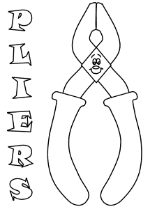 Printable Pliers Construction Coloring Pages 