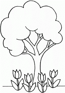 Little Tree And Flowers Coloring Pages Trees Coloring Pages | Good
