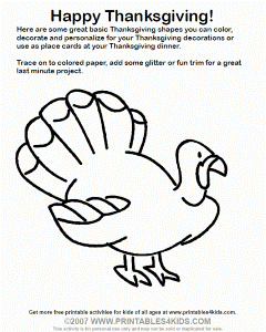 Thanksgiving Turkey Coloring Shape : Printables for Kids – free