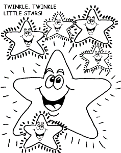 twinkle little star Colouring Pages