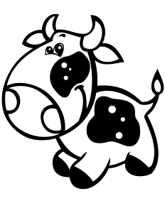 Super Cute Baby Cow Easy Coloring Page Free Printable Coloring