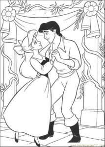 Coloring Pages Ariel And Eric Are Dancing (Cartoons > The Little