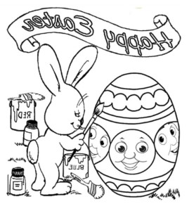 Thomas The Train Bunny Easter Chocolates Egg Coloring Pages - Kids