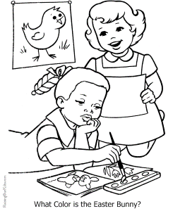 Kid Coloring Book Page for Easter - 020
