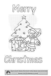 Merry Christmas Bears Coloring Sheet,Toby