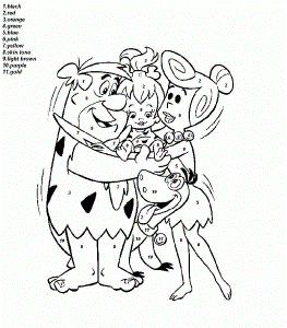 Flintstones Color By Number Coloring Pages