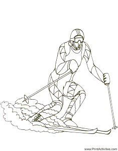 Skiing Coloring Page | Olympic Downhill Skier
