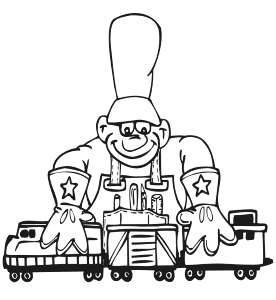 hobby trains coloring page family