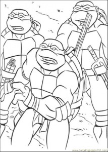 Coloring Pages Three Tmnt Are Surprised (Cartoons > Ninja Turtles