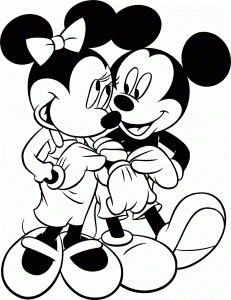 Minnie Mouse With Mickey Mouse Coloring Pages - Minnie Mouse