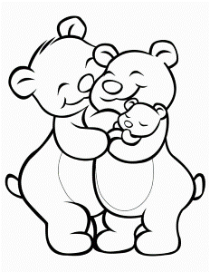 Bear family - Free Printable Coloring Pages