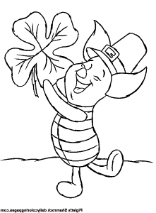 Piglet St Patricks Day Coloring Pages | download free printable