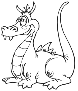 Dragon Coloring Page | Tired Dragon