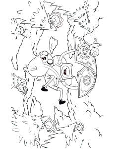 Adventure Time Finn And Jake Parachute With Money Coloring Page