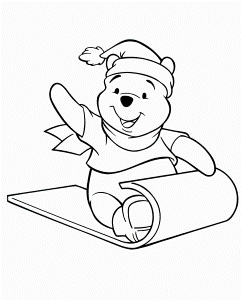 Winnie The Pooh Was Holding A Balloon Coloring Page - Winnie the