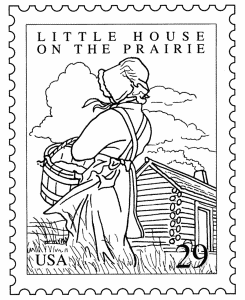 BlueBonkers: Famous Books Stamp Coloring Pages - Little House on