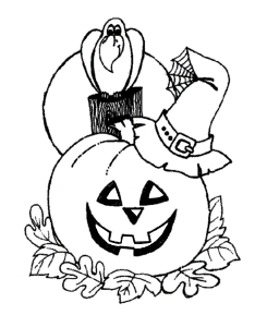 Halloween Coloring Page Sheets - Halloween Pumpkin and Cat