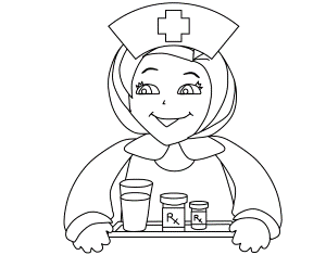 Dinosaur Nurse Coloring Pages Kids - Doctor Day Coloring Pages
