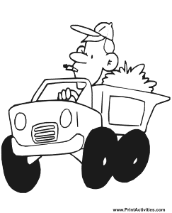 Pickup Truck Coloring Page | Free Coloring Sheet | Farm Truck