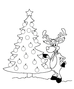 santa and rudolph Colouring Pages (page 3)