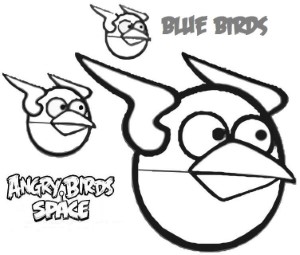 blue birds coloring page angry bird space