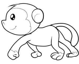 Animal Coloring Free Printable Monkey Cute Monkey Coloring Pages