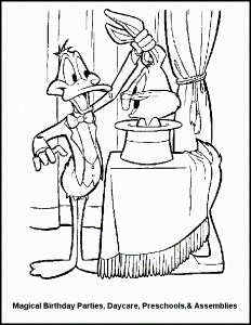 Daffy The Magician Bugs Bunny Coloring Pages: Daffy The Magician
