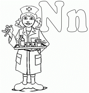 N Is For Nurse Coloring Pages - Activity Coloring Pages : Girls