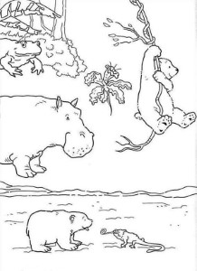 Lars the Little Polar Bear Swing with Tree Root Coloring Pages ...