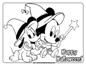 Disney Coloring Pages and Sheets for Kids: Mickey and Friends Halloween 2:  Free Disney Halloween Coloring Pages