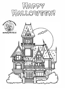 Halloween Coloring Pages Haunted House