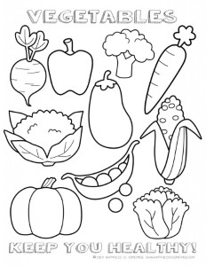 Printable Healthy Eating Chart & Coloring Pages - Happiness is Homemade |  Vegetable coloring pages, Fruit coloring pages, Food coloring pages