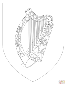 Coat of Arms of Ireland Coloring Page