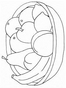 Fruit Basket To Colour - Coloring Pages for Kids and for Adults