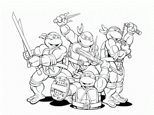 Ninja Turtles Coloring Sheet - Coloring Pages for Kids and for Adults