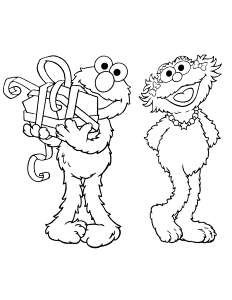 Elmo And Zoe Best Friends Coloring Page | Free Printable Coloring