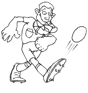 Soccer Coloring Page | Ref kicking ball