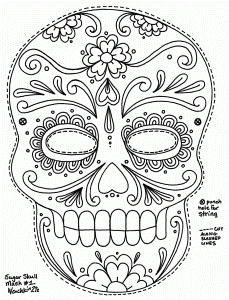 Coloring: Handy Sugar Skulls Coloring Pages Of The Dead Sugar Skull