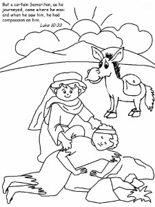 The Good Samaritan Colouring Sheet | Parables of Jesus
