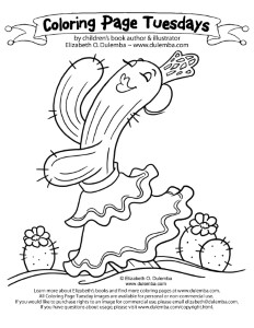dulemba: Coloring Page Tuesday - Cactus dance