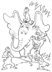 Horton Telling To The Wickershams About The Clover In Horton Hears A Who Coloring Pages - Horton Telling to the Wickershams about the Clover in Horton Hears Coloring Page