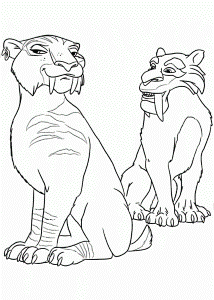 The Animals of the Ice Age Diego Falling in Love Coloring Pages ...